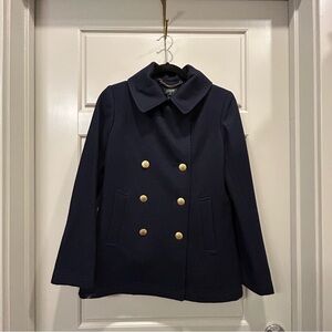 J. Crew Midnight Blue Peacoat with Gold Buttons